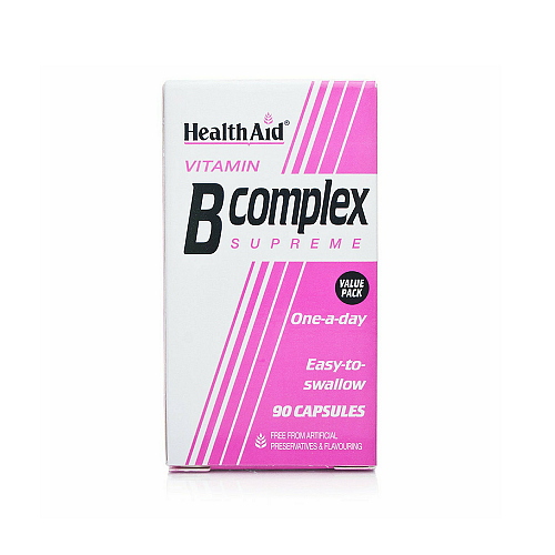 Health Aid Vitamin B Complex 90 Caps Βιταμίνη για Ενέργεια, Ενίσχυση του Ανοσοποιητικού & το Νευρικό Σύστημα 90 κάψουλες