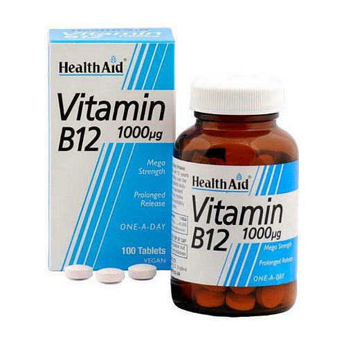 Health Aid B12 100 Tabs Βιταμίνη για την Υγεία του Νευρικού Συστήματος 1000mcg 100 ταμπλέτες