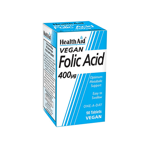 Health Aid Acid Folic Βιταμίνη για την Υγεία του Νευρικού Συστήματος 400mcg 90 ταμπλέτες