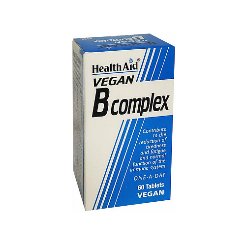 Health Aid Vegan B-Complex Βιταμίνη για Ενέργεια, Ενίσχυση του Ανοσοποιητικού & το Νευρικό Σύστημα 60 ταμπλέτες