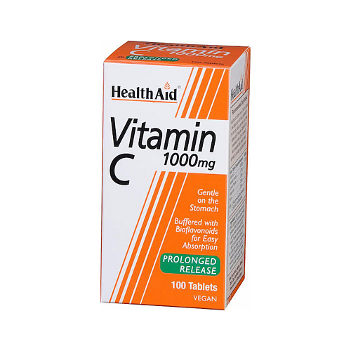 Health Aid Vitamin C Βιταμίνη Vegan για Ενίσχυση του Ανοσοποιητικού, τo Δέρμα & Αντιοξειδωτική δράση 1000mg 100 φυτικές κάψουλες