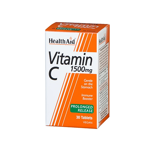 Health Aid Vitamin C Bioflavonoids 1500mg 30 tabs Βιταμίνη για Ενίσχυση του Ανοσοποιητικού, τo Δέρμα & Αντιοξειδωτική δράση 1500mg 30 x 1 ταμπλέτες
