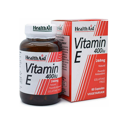 Health Aid Vitamin E Βιταμίνη για τo Δέρμα & Αντιοξειδωτική δράση 400iu 268mg 60 φυτικές κάψουλες