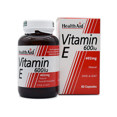 Health Aid Vitamin E Βιταμίνη για τo Δέρμα & Αντιοξειδωτική δράση 600iu 402mg 60 x 1 κάψουλες
