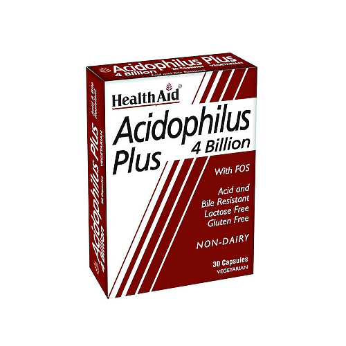 Health Aid Acidophilus Plus 4 Billion Συμπλήρωμα με Προβιοτικά & Πρεβιοτικά 30 κάψουλες