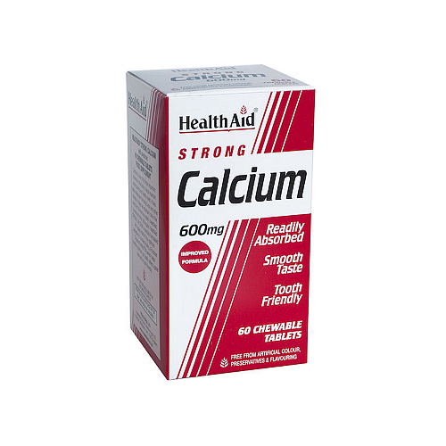 Health Aid Strong Calcium 600mg με Βιταμίνη D3 60 μασώμενες ταμπλέτες