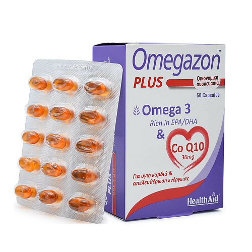 Health Aid Omegazon Plus One A Day Omega 3 & CoQ10 Ιχθυέλαιο 60 κάψουλες