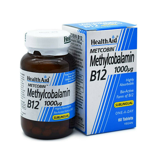Health Aid Methylcobalamin Metcobin B12 Βιταμίνη για την Υγεία του Νευρικού Συστήματος 1000mcg 60 ταμπλέτες