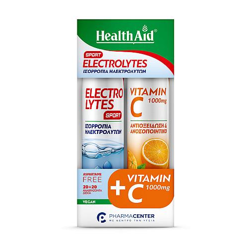 Health Aid Electrolytes Sport & Vitamin C 1000mg Πορτοκάλι 2 x 20 αναβράζοντα δισκία