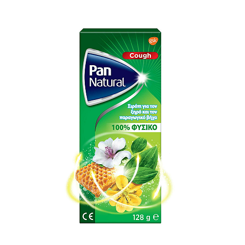 Haleon Pan Natural Σιρόπι για Ξηρό και Παραγωγικό Βήχα χωρίς Γλουτένη 128gr