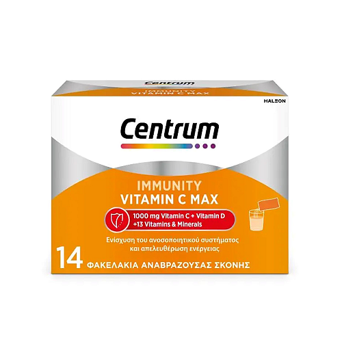 Centrum Immunity Vitamin C Max για Ενίσχυση του Ανοσοποιητικού και Ενέργεια, 14 Φακελάκια Αναβράζουσας Σκόνης