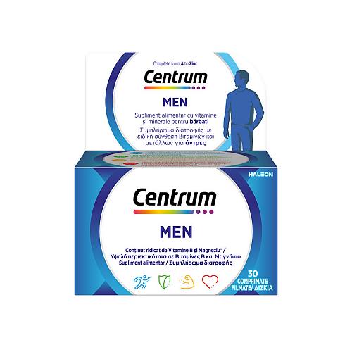 Centrum Men Πολυβιταμίνη Ειδικά Σχεδιασμένη για τον Άνδρα για Ενέργεια & Ενίσχυση του Ανοσοποιητικού 30 ταμπλέτες
