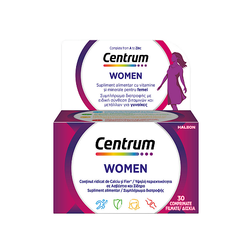 Centrum Women Πολυβιταμίνη Ειδικά Σχεδιασμένη για τη Γυναίκα για Ενέργεια & Ενίσχυση του Ανοσοποιητικού 30 ταμπλέτες