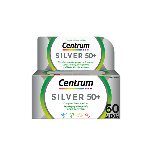 Centrum Silver 50+ Πολυβιταμίνη για Ενίσχυση του Ανοσοποιητικού 60 ταμπλέτες