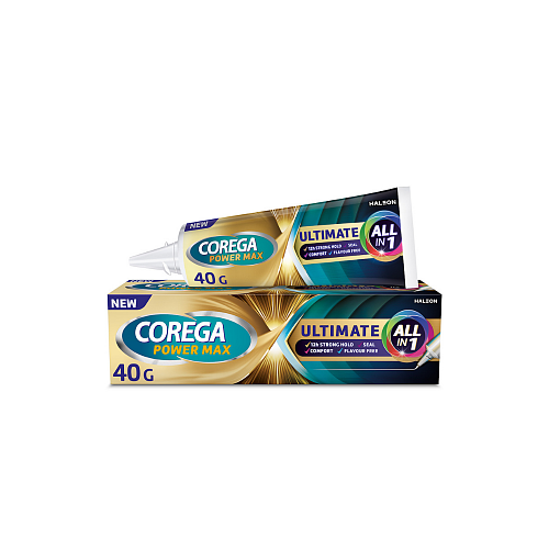 Corega Ultimate All-In-One για Ακόμη Μεγαλύτερη Δύναμη Μασήματος Στερεωτική Κρέμα Τεχνητής Οδοντοστοιχίας 40gr