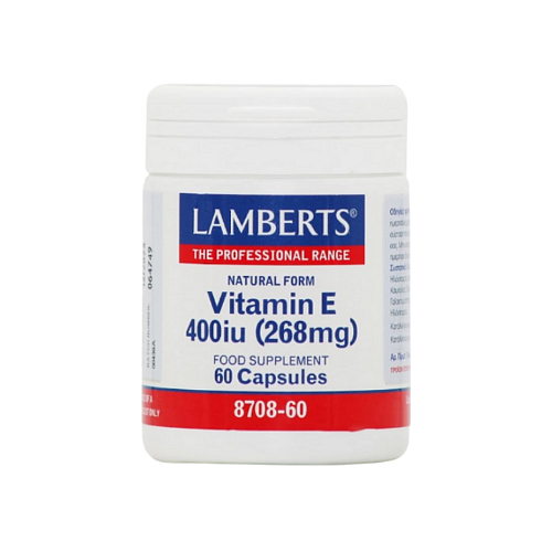 Lamberts Vitamin E Βιταμίνη για τo Δέρμα & Αντιοξειδωτική δράση 400iu 60 κάψουλες