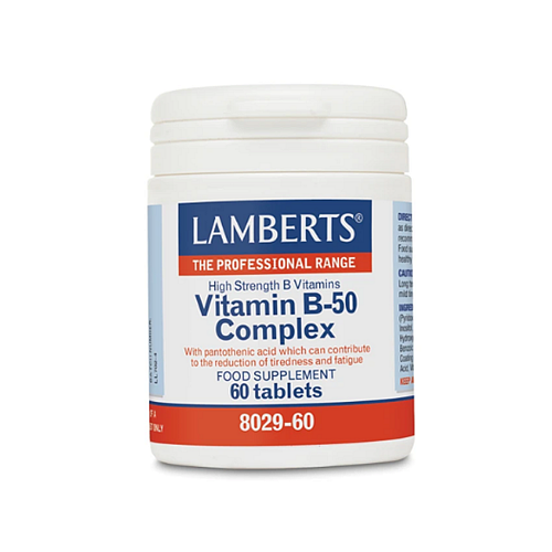 Lamberts Vitamin B-50 Complex Βιταμίνη για Ενέργεια, Ενίσχυση του Ανοσοποιητικού & το Νευρικό Σύστημα 60 ταμπλέτες