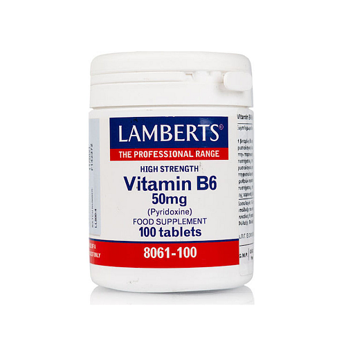 Lamberts Vitamin B6 Βιταμίνη για την Υγεία του Νευρικού Συστήματος 50mg 100 ταμπλέτες