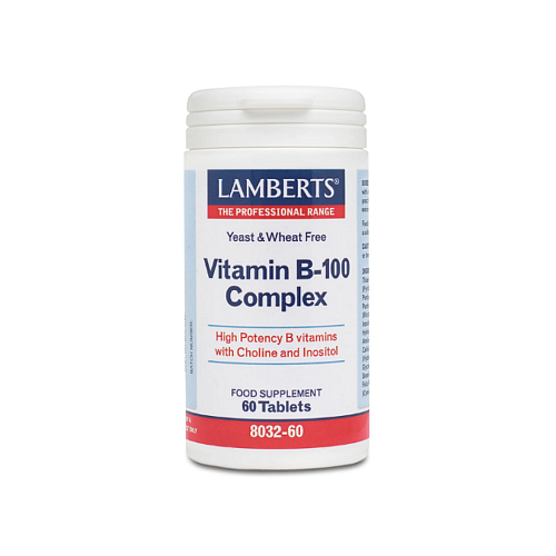 Lamberts Vitamin B-100 Complex Βιταμίνη 100mg Energy 60 ταμπλέτες