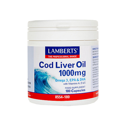 Lamberts Cod Liver Oil Μουρουνέλαιο 1000mg 180 κάψουλες