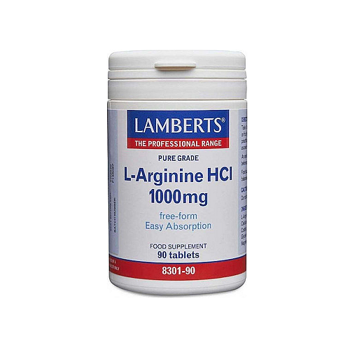 Lamberts L-Arginine HCl 1000mg 90 Ταμπλέτες Unflavoured