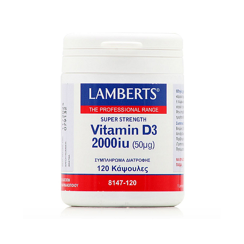 Lamberts Vitamin D3 Βιταμίνη για Ενίσχυση του Ανοσοποιητικού & την Υγεία των Οστών 2000iu 120 κάψουλες