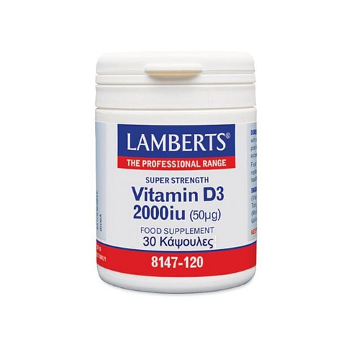 Lamberts Vitamin D3 Βιταμίνη για Ενίσχυση του Ανοσοποιητικού & την Υγεία των Οστών 2000iu 30 κάψουλες