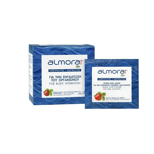 almora PLUS® Ηλεκτρολύτες για την Ενυδάτωση του Οργανισμού Φράουλα 12 φακελίσκοι