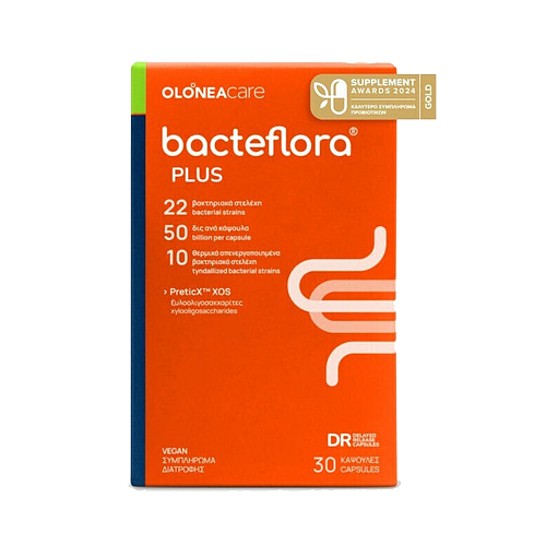 Olonea BacteFlora Plus Συμπλήρωμα με Προβιοτικά & Πρεβιοτικά 30 φυτικές κάψουλες
