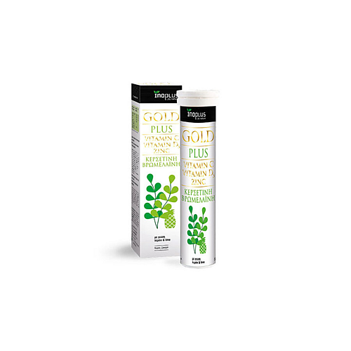 Ino Plus Plus Vit C, Vit D3 & Zinc Βιταμίνη για Ενίσχυση του Ανοσοποιητικού Lemon Lime 20 αναβράζοντα δισκία