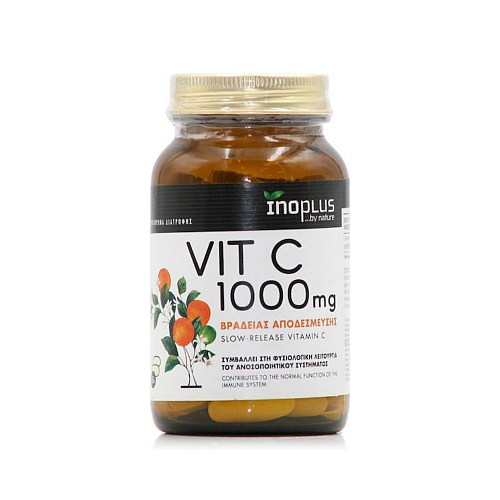 Inoplus Vit C 1000mg Slow Release (60tabs) - Ενίσχυση Της Λειτουργίας Του Ανοσοποιητικού