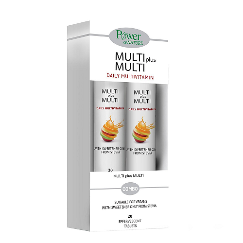 Power Of Nature Multi Plus Multi Πολυβιταμίνη για Ενέργεια Ροδάκινο 2 x 20 αναβράζοντα δισκία