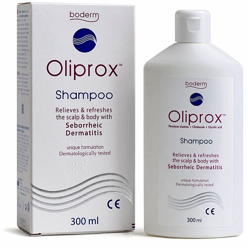 Boderm Oliprox Κατά της Σμηγματορροϊκής Σαμπουάν κατά της Πιτυρίδας & της Σμηγματορροϊκής Δερματίτιδας για Όλους τους Τύπους Μαλλιών 300ml