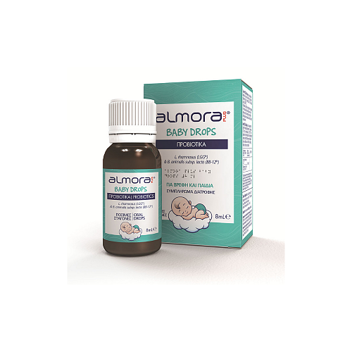 almora PLUS® Baby Drops Συμπλήρωμα με Προβιοτικά για Βρέφη σε Σταγόνες για την Aνακούφιση των Βρεφικών Κολικών & την Υγεία του Γαστρεντερικού 8ml