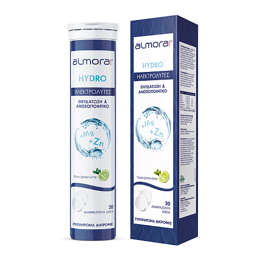 almora PLUS® HYDRO Ηλεκτρολύτες για Ενυδάτωση Οργανισμού & Ενίσχυση Ανοσοποιητικού Λεμόνι 19 αναβράζοντα δισκία