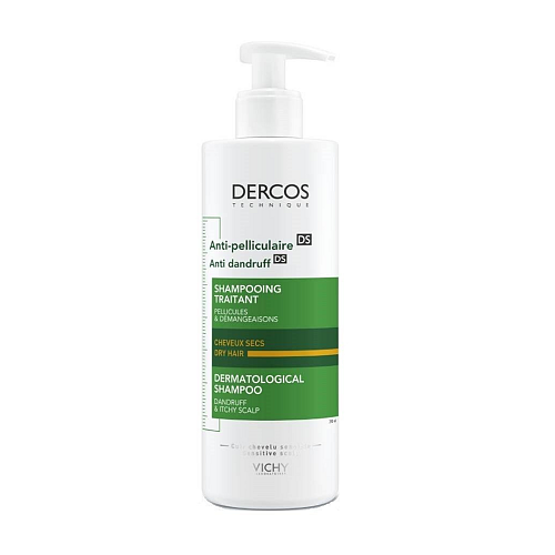 Vichy Dercos Anti Dandruff DS Σαμπουάν Kατά της Πιτυρίδας & της Ξηροδερμίας για Ξηρά Μαλλιά Μαλλιά 390ml