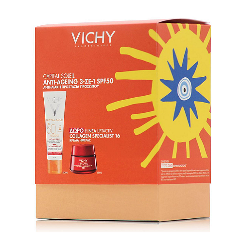 Vichy Promo Anti-Ageing 3 in 1 Σετ με Αντηλιακό Προσώπου SPF50 2τμχ