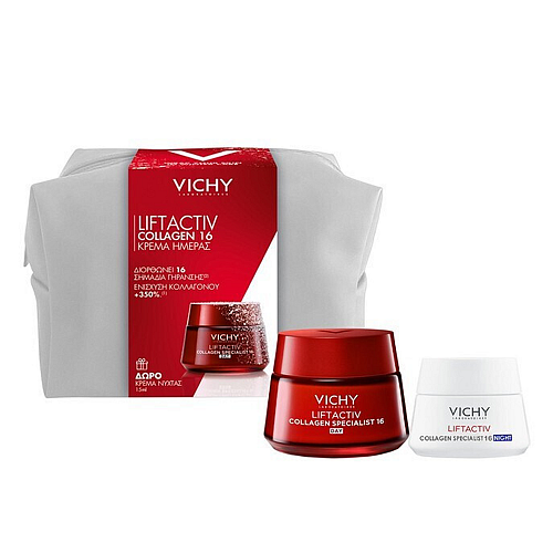 Vichy Liftactiv Collagen Specialist 16 Κρέμα Ημέρας 50ml με Δώρο Κρέμα Νύχτας 15ml & Νεσεσέρ