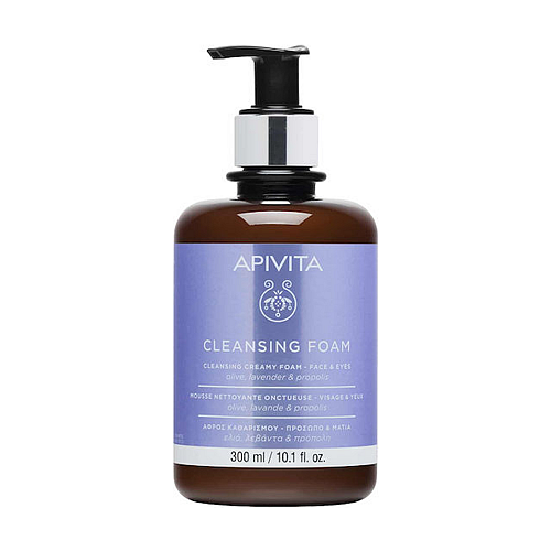 Apivita Olive, Lavender & Propolis Αφρός Καθαρισμού Προσώπου & Ματιών 300ml