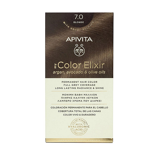 Apivita My Color Elixir Βαφή Μαλλιών Χωρίς Αμμωνία 7.0 Φυσικό Ξανθό 50ml