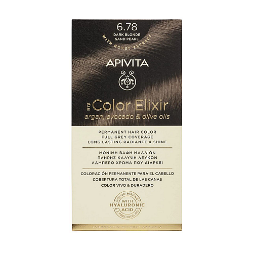Apivita My Color Elixir Βαφή Μαλλιών Χωρίς Αμμωνία 6.78 Ξανθό Σκούρο Μπεζ Περλέ 50ml