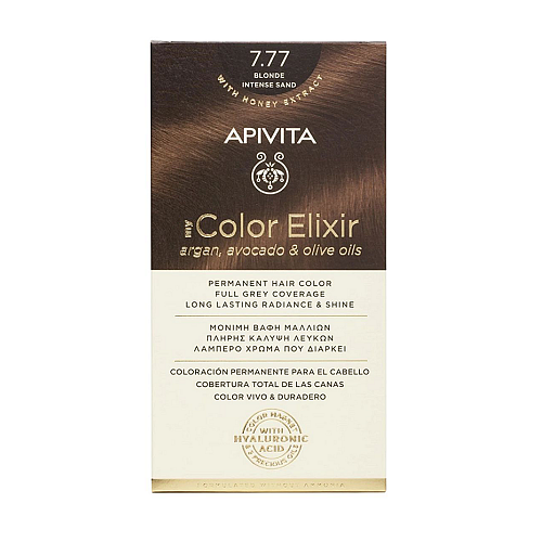 Apivita My Color Elixir Βαφή Μαλλιών Χωρίς Αμμωνία 7.77 Ξανθό Έντονο Μπεζ 50ml