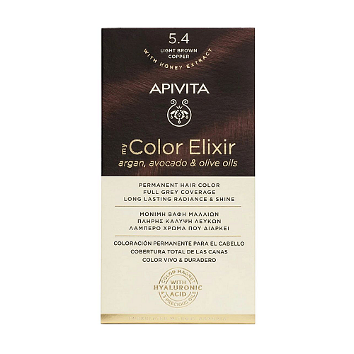 Apivita My Color Elixir Βαφή Μαλλιών Χωρίς Αμμωνία 5.4 Καστανό Ανοιχτό Χάλκινο 50ml