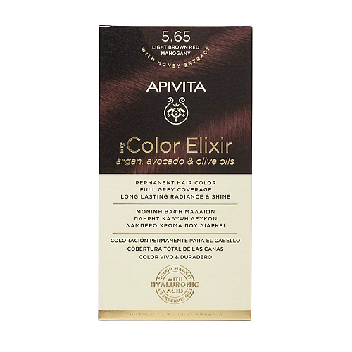 Apivita My Color Elixir Βαφή Μαλλιών Χωρίς Αμμωνία 5.65 Καστανό Ανοιχτό Κόκκινο Μαονί 50ml