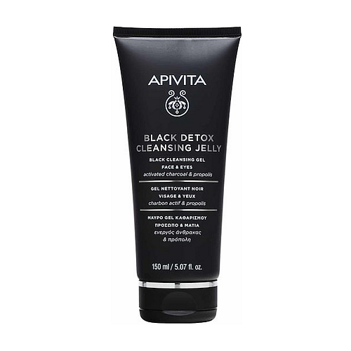 Apivita Black Detox Gel Καθαρισμού Προσώπου & Ματιών για Ακνεϊκές Επιδερμίδες 150ml
