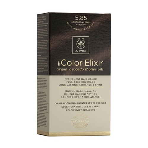 Apivita My Color Elixir Βαφή Μαλλιών Χωρίς Αμμωνία 5.85 Καστανό Ανοιχτό Περλέ 50ml
