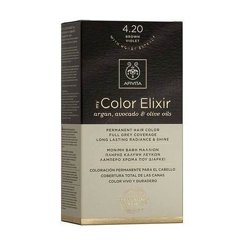 Apivita My Color Elixir Βαφή Μαλλιών Χωρίς Αμμωνία 4.20 Καστανό Βιολετί 50ml