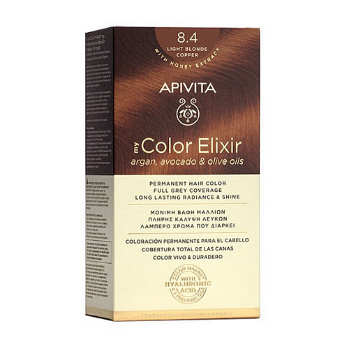 Apivita My Color Elixir Βαφή Μαλλιών Χωρίς Αμμωνία 8.4 Ξανθό Ανοιχτό Χάλκινο 50ml