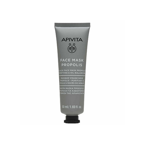 Apivita Face Mask Propolis Μάσκα Ομορφιάς Προσώπου για Καθαρισμό με Ενεργό Άνθρακα 50ml