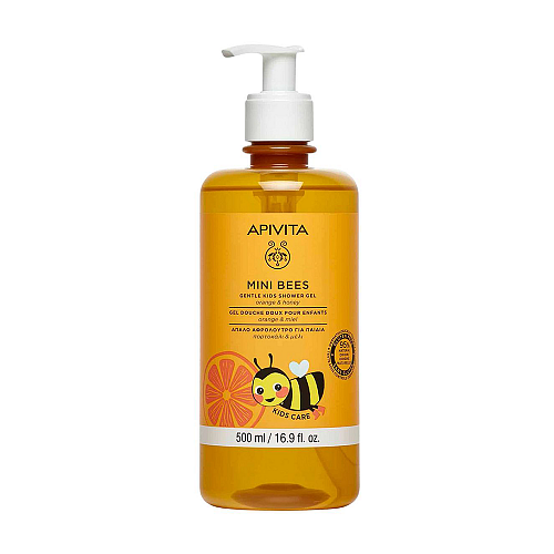 Apivita Mini Bees Gentle Kids Shower Gel 2 Years+ Απαλό Αφρόλουτρο για Παιδιά με Πορτοκάλι & Μέλι, 500ml